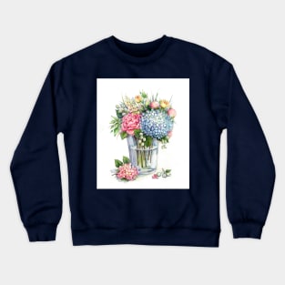 Bouquet with blue hydrangea Crewneck Sweatshirt